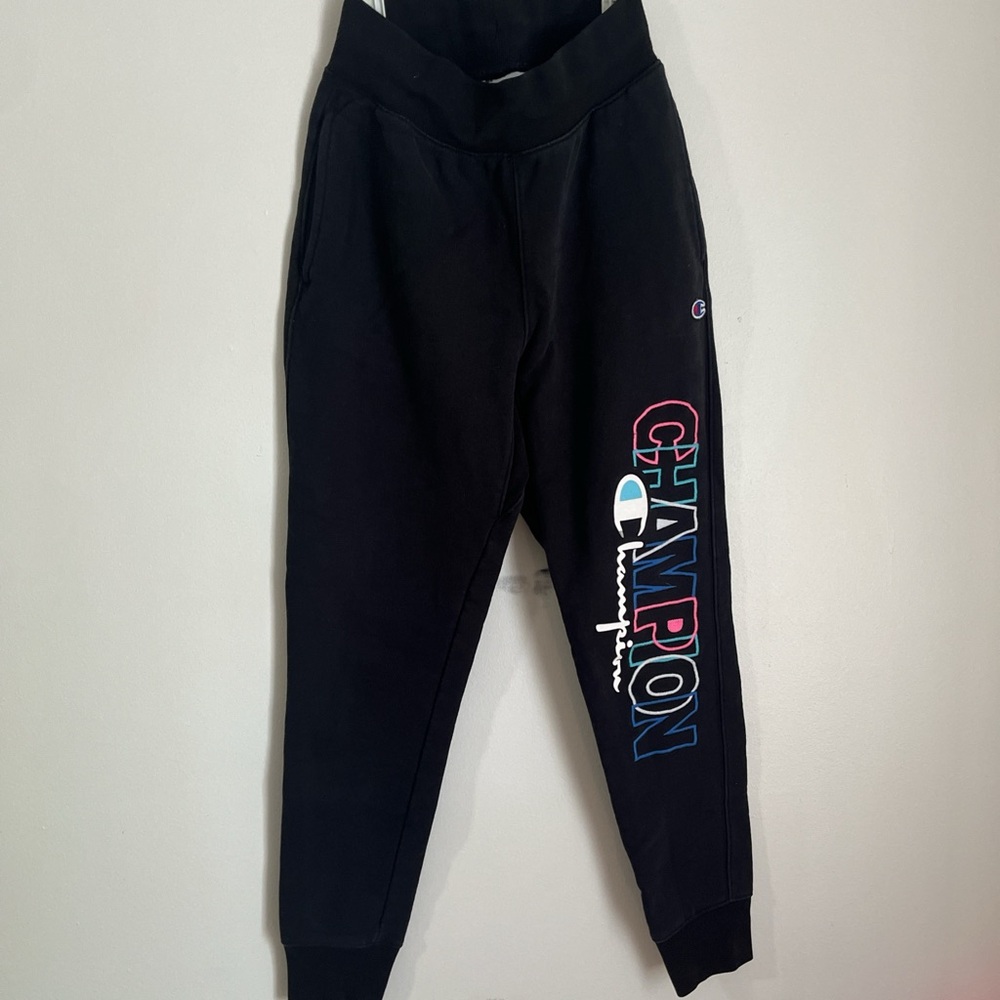 Champion Black Sweatpants with Elastic Cuffs